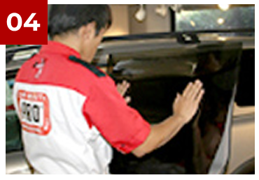 ガラス面への型取り準備